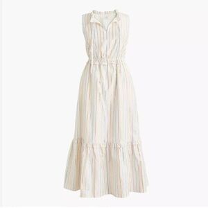 J Crew Tie Front Shimmer Flowy Sleeveless Midi Dress - Women's 2